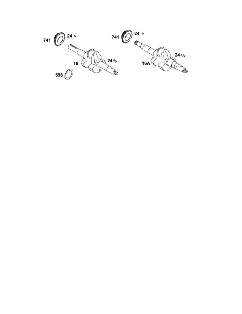 Crackshaft Diagram and Parts List for 185400-185499 0412-0599 Briggs and Stratton Engine